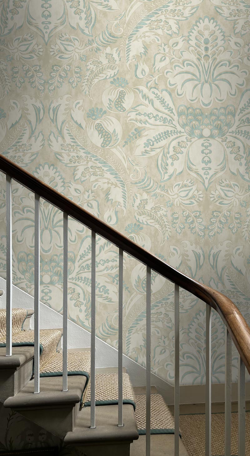 Damaskus Grand Persian Blue Wallpaper Sample