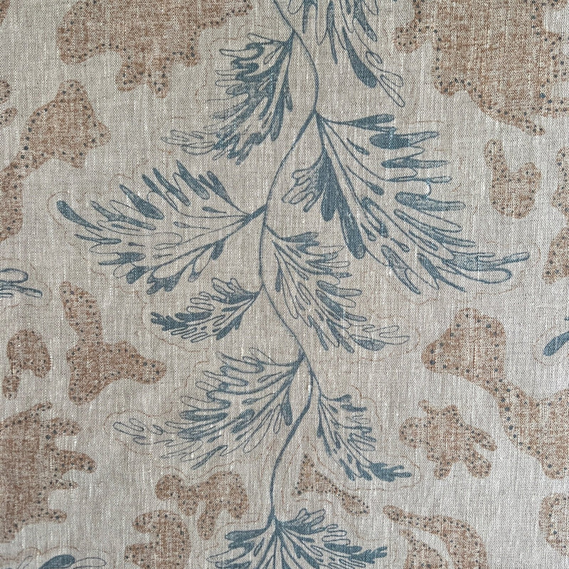 Jardin Ambroise Rust and Chateau Blue Fabric Sample