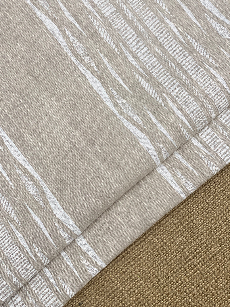 Willow Mesh White on Natural Fabric Sample