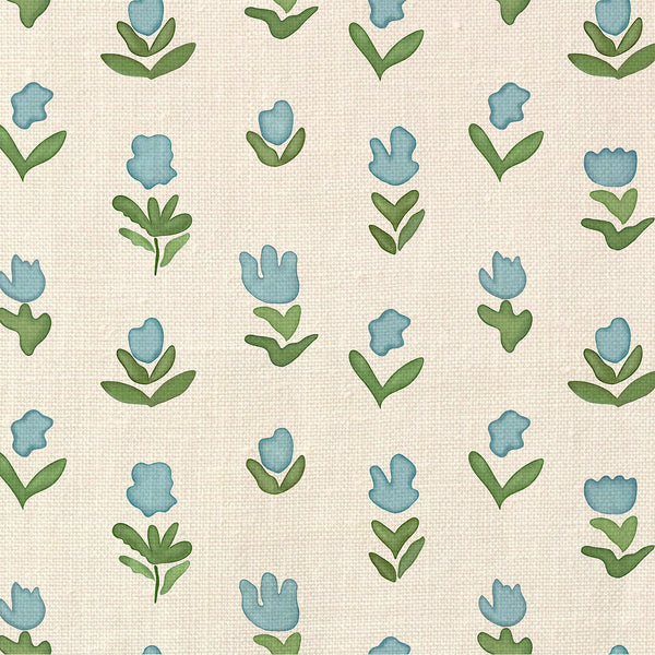 Little Wild Tulips Light Blue Fabric Sample (Copy)