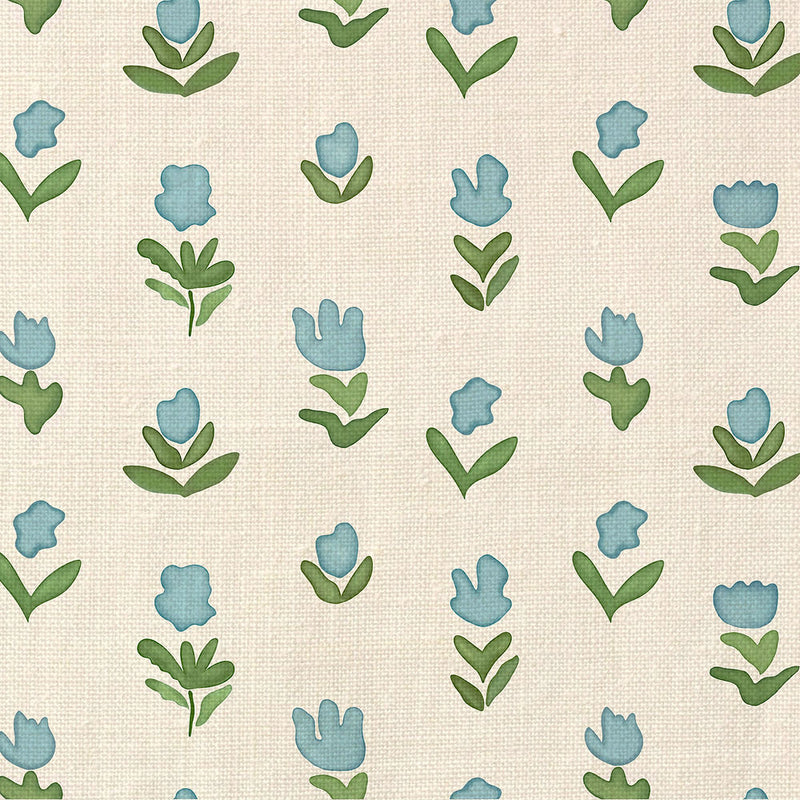 Little Wild Tulips Light Blue Fabric Sample (Copy)