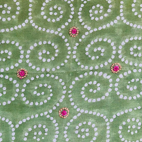 Anushka Light Green Embroidered Fabric Sample