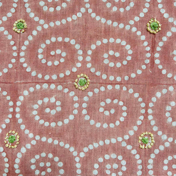 Anushka Pink Blush Embroidered Fabric Sample