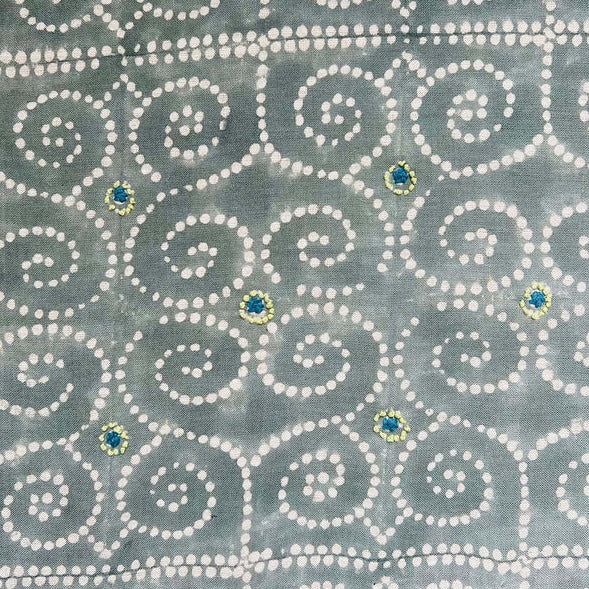 Anushka Blue Grey Embroidered Fabric Sample