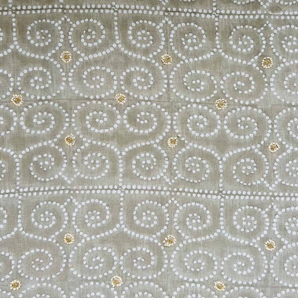 Anushka Taupe Embroidered Fabric Sample