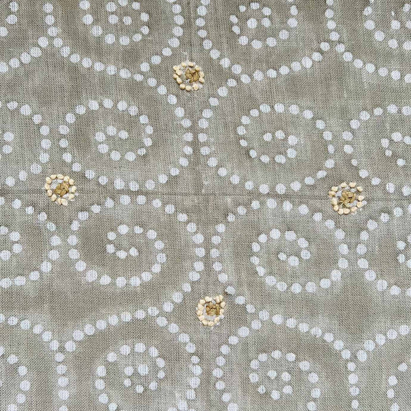 Anushka Taupe Embroidered Fabric Sample