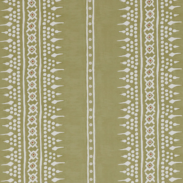 Bela Stripe Olive Green Wallpaper