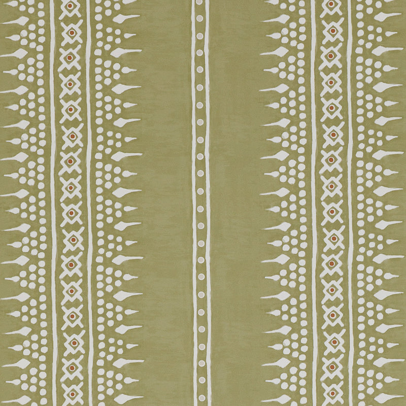 Bela Stripe Olive Green Wallpaper