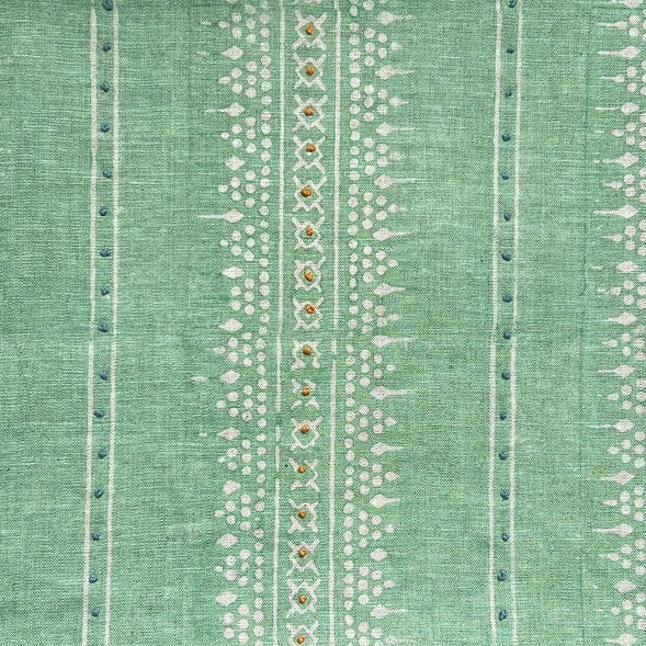 Bela Stripe Pastel Green Embroidered Fabric Sample