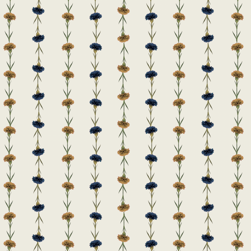 Clin Campanula Blue and Sand Wallpaper Sample