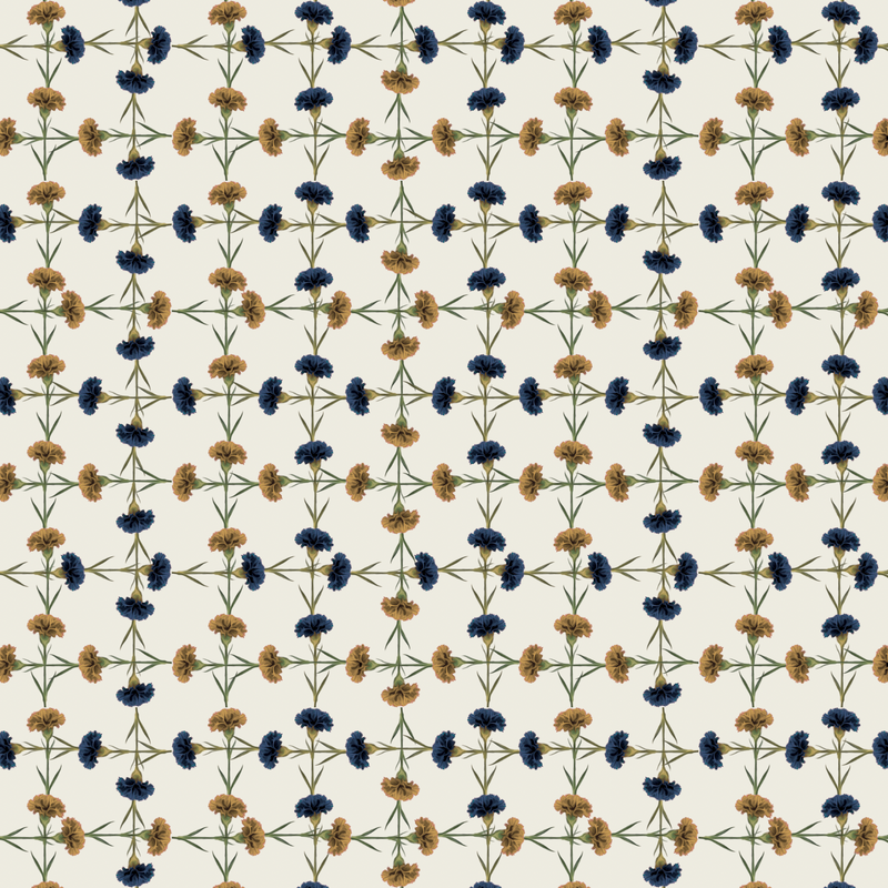 Clin Cross Campanula Blue and Sand Wallpaper Sample