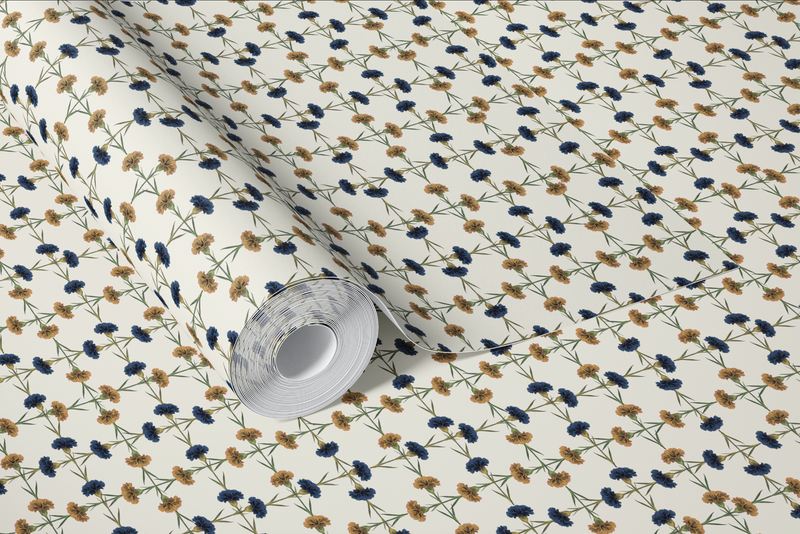 Clin Cross Campanula Blue and Sand Wallpaper Sample