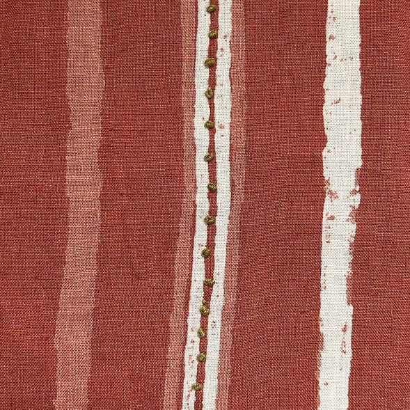 Dabu Stripe Rust Embroidered