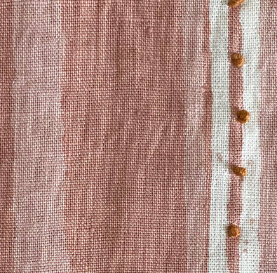 Dabu Stripe Dusty Pink Embroidered Fabric Sample