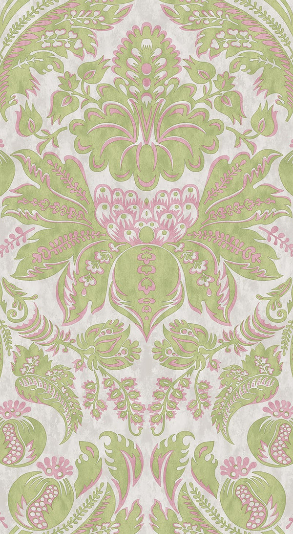 Damaskus Parchment Uncoated Pistachio 2 Wallpaper Sample