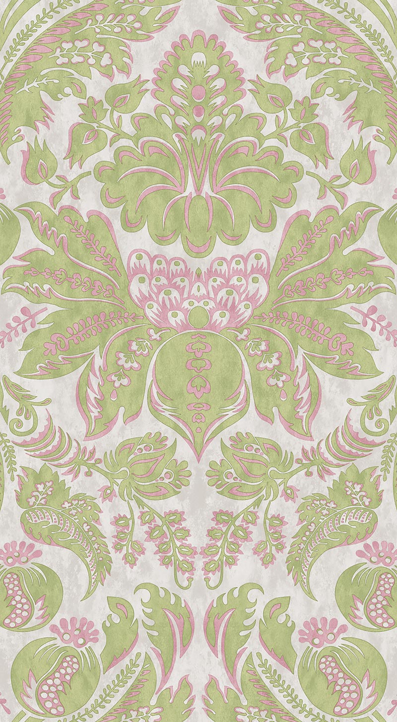 Damaskus Parchment Uncoated Pistachio 2 Wallpaper Sample