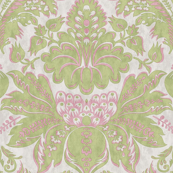 Damaskus Parchment Uncoated Pistachio 2 Wallpaper Sample