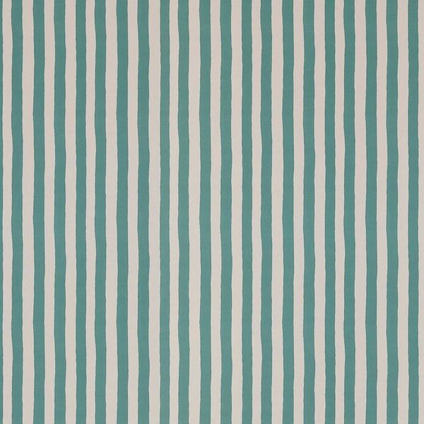 Ida Stripe Deep Turquoise Wallpaper Sample