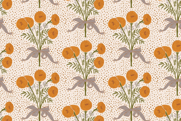 Mary Citrus Orange Fabric Sample