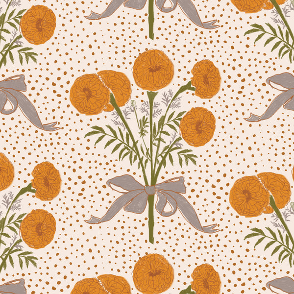 Mary Citrus Orange Fabric Sample