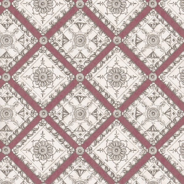 Pergolesi Burgundy Wallpaper