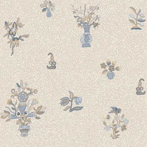 Queen Anne Squiggle Brahmin Blue Wallpaper Sample