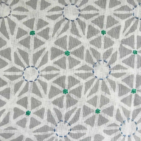 Taraka Ash Grey Embroidered Fabric Sample