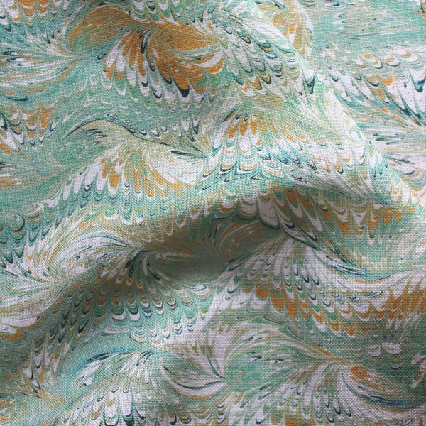 Venezia Marbled Sea Green Fabric Sample