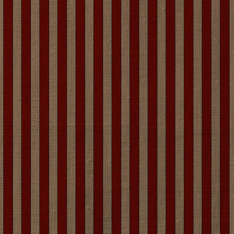 Tuscan Stripes Mocha and Red Fabric Sample