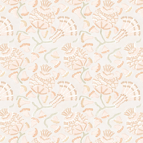 Iznik Papaya Wallpaper Sample