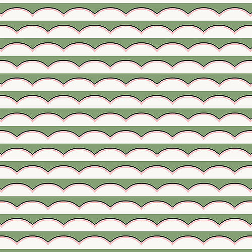 Scallops Green Wallpaper