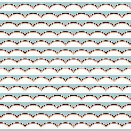 Scallops Light Blue Wallpaper